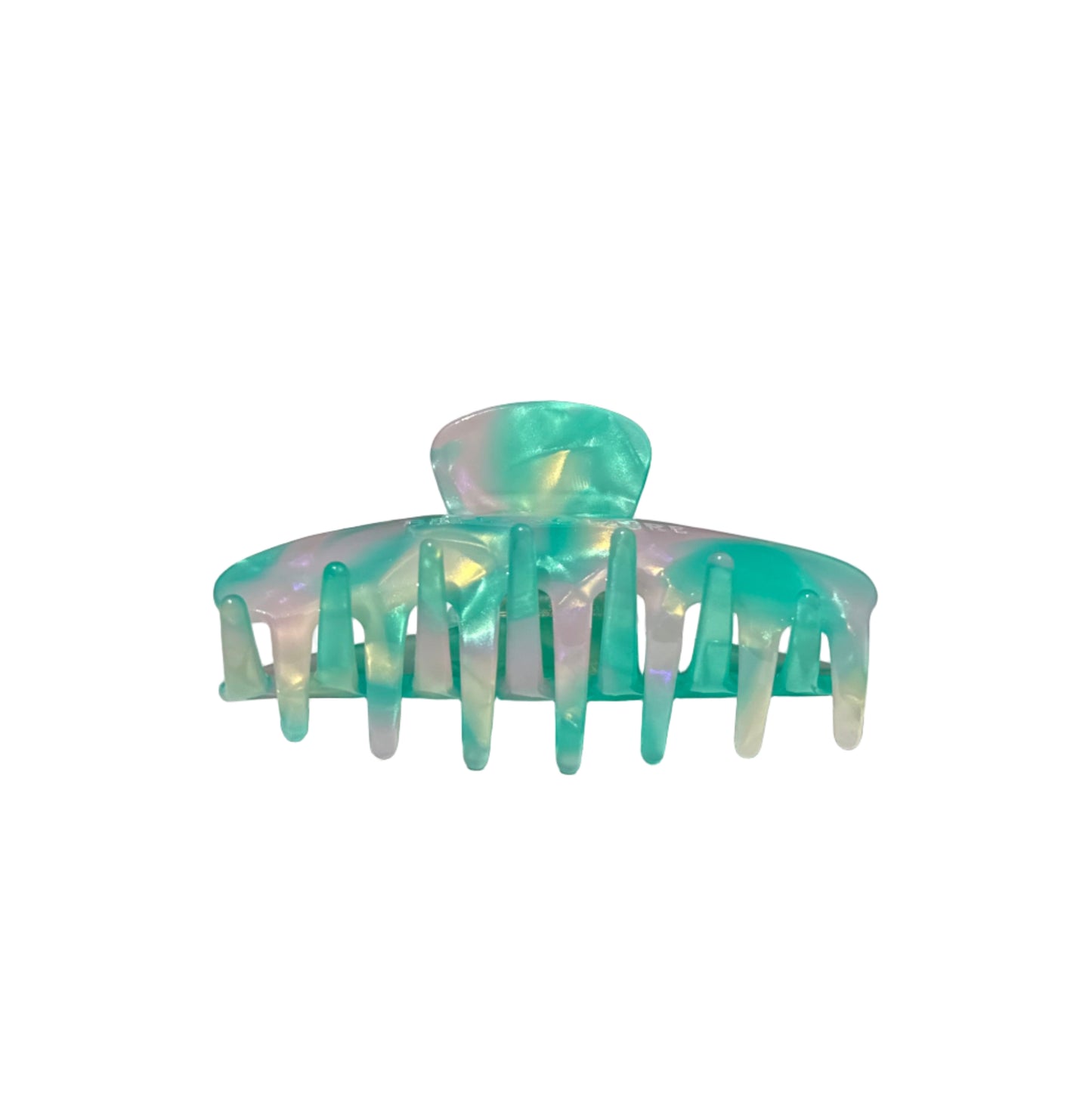 Romina Hair Claw Clip - Aqua Amethyst - 8 x 4 cm