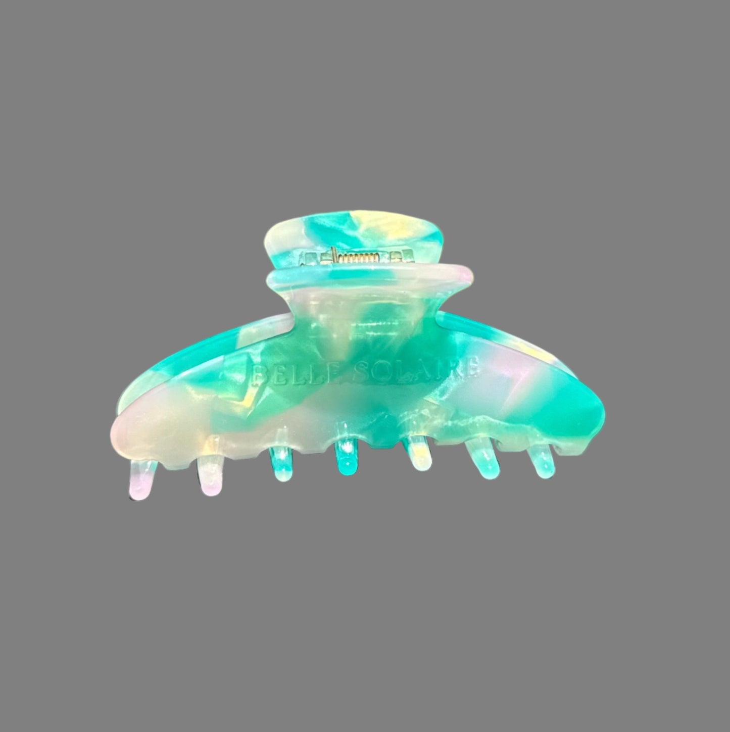 Romina Hair Claw Clip - Aqua Amethyst - 8 x 4 cm