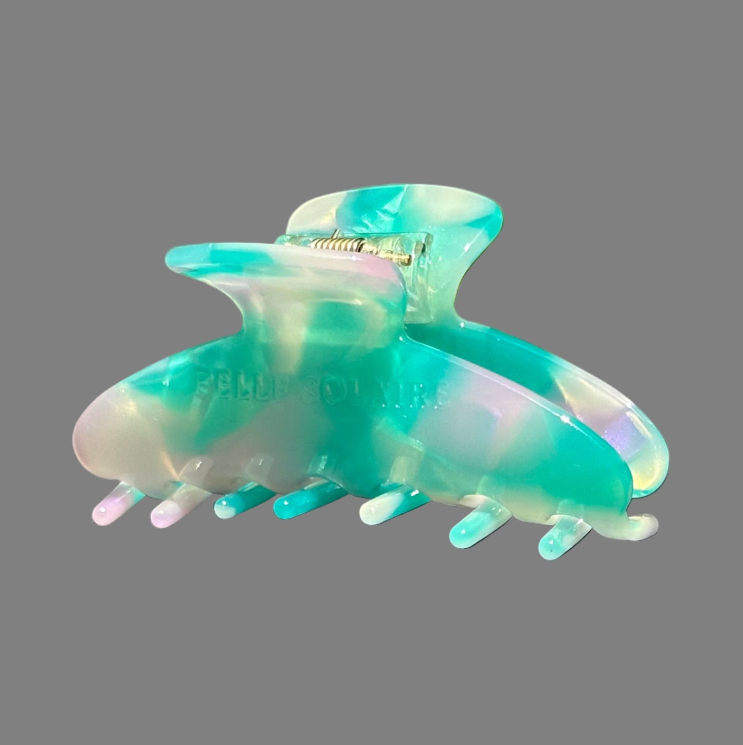 Romina Hair Claw Clip - Aqua Amethyst - 8 x 4 cm