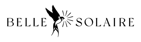 Belle Solaire horizontal logo with swallow in the middle