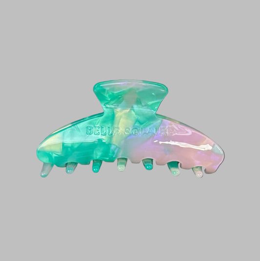 Romina Hair Claw Clip - Aqua Amethyst - 8 x 4 cm
